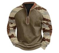 Halloween Men's V-Neck Jumper Cashmere Knitted Pullover Casual Long Sleeve Sweater Basic Sweatshirt Winter Jumpers Outwear Mens Adult Christmas Jumper (4-Brown, M)