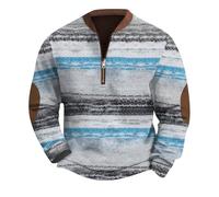 Halloween Men's V-Neck Jumper Cashmere Knitted Pullover Casual Long Sleeve Sweater Basic Sweatshirt Winter Jumpers Knitwear Funny Xmas Jumpers for Men (Blue-1, L)