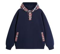 Halloween Men's V-Neck Long Sleeve Jumper Pure Cotton Lightweight Pullover Casual Business Solid Sweater Spring Autumn Tunic Clothes Sport Wear Mens Xmas Polo Shirts (Navy, M)