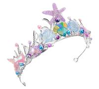 Halloween Mermaid Crown for Girls, Ocean Inspired Party Headband | Plastic and Metal Build, Sparkling Rhinestones and Seashell Charm, Easy Wear for Cosplay, Birthday Photos