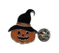Halloween Metal Enamel Pin Badge Lapel Brooch (Pumpkin Witch Spooky Halloween Pin Badge)