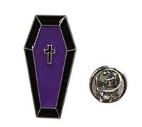 Halloween Metal Enamel Pin Badge Lapel Brooch (Purple Coffin Halloween Pin Badge)