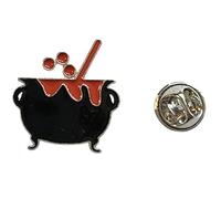 Halloween Metal Enamel Pin Badge Lapel Brooch (Witch's Cauldron Hubble Bubble Halloween Pin Badge)