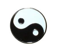 Halloween Metal Enamel Pin Badge Lapel Brooch (Yin Yang Black White Round Metal Enamel Pin Badge)