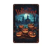 Halloween Metal Tin Sign Retro Aluminum Sign For Halloween Party Home Office And Haunted Events Vintage Wall Decor 8 x12 Inch