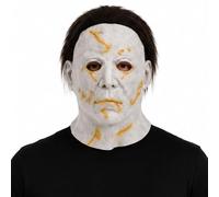 Halloween Michael Adult Full Head Horror Mask with Hair Distressed Latex Costume Mask for Halloween Cosplay and Masquerade