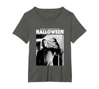 Halloween Michael Myers Enters Home T-Shirt, Women's Plus, Asphalt Grey, 2X