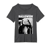 Halloween Michael Myers Enters Home T-Shirt, Women's Plus, Dark Heather Grey, 2X
