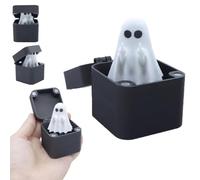 Halloween Middle Finger Ghost in a Box,Cute Funny Ghost 3D Printing Tabletop Ornament,Novelty Prank Ghosts Gift Box for Halloween Decorations, Middle Finger Gifts,Funny Gift for Men