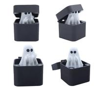 Halloween Middle Finger Ghost in a Box,Cute Funny Ghost 3D Printing Tabletop Ornament,Novelty Prank Ghosts Gift Box for Halloween Decorations, Middle Finger Gifts,Funny Gift for Men