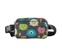 Halloween Midnight Monster Macarons Trendy Fanny Pack Waist Bag for Women Men Teens Waterproof