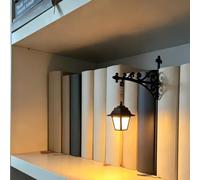 Halloween Mini Bookshelf Lantern - Vintage LED Book Nook Light | Warm amber glow. Slides between books. Iron vintage design. Cozy reading corner decor. Gift for book lovers.