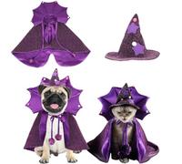 Halloween mini Dog and cat Universal Magic Cape, Vampire Cape hat Set, Suitable for Halloween, Parties, Taking Photos, etc. (1pcssuit, Small)