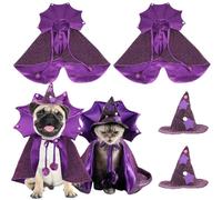 Halloween mini Dog and cat Universal Magic Cape, Vampire Cape hat Set, Suitable for Halloween, Parties, Taking Photos, etc. (2pcsWear a hat, Small)