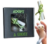 Halloween Mini Ghost Band Plush Doll, Adopt A Ghost,Wool Felt Spooky Doll,Funny Gift for Family Friends,Halloween Box Gift,Cute Little Pocket Ghosts with Tiny Scroll Gifts