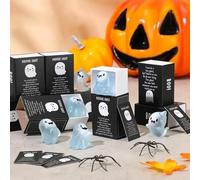 Halloween Mini Ghost Figures with Box, Glow in The Dark Mini Ghost Figures with Box, 36 Light-Up Ghost Figurines, for Halloween Party Favors,Adorable Collectible