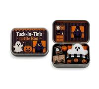 Halloween Mini Ghost Tin Box Set, Little Boo Cute Ghost in Box, Miniature Halloween Set Includes Plush Ghosts, for Party Favors Trick or Treat Bags