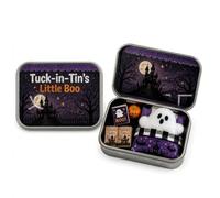 Halloween Mini Ghost Tin Box Set, Little Boo Cute Ghost in Box, Miniature Halloween Set Includes Plush Ghosts, for Party Favors Trick or Treat Bags