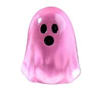 Halloween Mini Ghosts Figures, Luminous Ghost Miniature Figurines, Mini Resin Ghost Ornament Glow in The Dark, Halloween Tiny Ghost Decor for Fairy Garden Dollhouse Outdoor Landscape (Rose red)