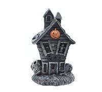 Halloween Mini Haunted House Spooky Village Figurine Lighted Pumpkin Statue Ornament Style 2 Halloween Lighted Pumpkin Statue Halloween Lit Building Ornament Halloween Spooky House Figurine Halloween