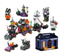 Halloween Mini Micro Building Blocks Set - 6-in-1 Ghost Train, Bat Car, Haunted House, Witch, Cat & Ghost Model Kit, 601PCS Creative Assembly Toys, Halloween Party Favors Gifts for Adults and Kids