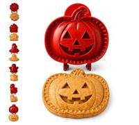 Halloween Mini Pie Maker - 3-in-1 Hand Pie Press Molds, Pumpkin | for Cutting, Shaping & Sealing, Reusable Pumpkin Ghost Bat Skull Pastry Molds, Halloween Baking Tools for Homemade Treats
