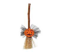 Halloween Mini Witch Broom,Miniature Straw Brooms Witch Broomstick(Pumpkin)
