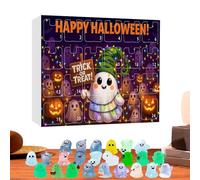 Halloween Miniature Countdown Calendar | 24-Day Halloween Count Down Calendar Miniatures | Collectible Sculpture Glow-in-The-Dark Ornament for Kids Teens Adults Couples Friends