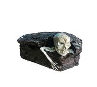 Halloween Miniature Halloween Witch Figurine Fairy Garden Decoration Pumpkin Skeleton Village Accessories 2024 Gothic Desktop Ornament (Grey, 7x4x4cm)