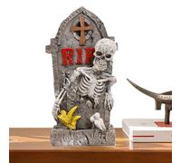 Halloween Miniature Tombstones,Horror Skeleton Tombstone Resin Ornament | Skull Scene Decor Spooky Party Accessories for Window Home Photography Background Theme Party