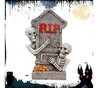 Halloween Miniature Tombstones Statue - Halloween Miniature Tombstones Figurine | Resin Skeleton Tombstone Statue | Spooky Hand-Carved Skull Scene Decor Graveyard for Bookshelf Window Desktop Home