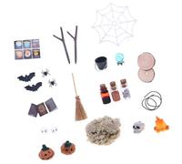 Halloween Model House Tiny Scene Set 27PCS Polystyrene Addons for Witch Cottage Garnishes and Eerie Handicrafts Model House Addons Halloween Deck