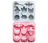 Halloween Molds, Cake Mold, Silicone Bakeware Set, Easy Release 2 Pack 6.3x5.71x0.91 Inches for Candy Soap Cakes, Fun Party Weddings Kitchen Baking Class Home Bakers Cooking Event Birthday Seasonal