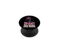 Halloween Mom Spooky Dog Mama Witch Hat Bats Women PopSockets Adhesive PopGrip