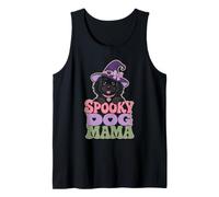 Halloween Mom Spooky Dog Mama Witch Hat Bats Women Tank Top