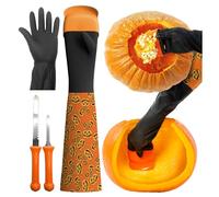 Halloween Moments Pumpkin Scraper Glove - As Seen On Shark Tank - Mess Free and Fun Pumpkin Carving Kit - Carve and Clean Jack-O-Lantern Guts with Ease and Zero Mess on Your Hands!