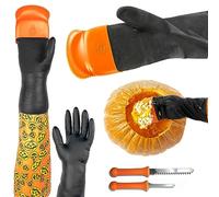Halloween Moments Pumpkin Scraper Glove - As Seen On Shark Tank - Mess Free and Fun Pumpkin Carving Kit - Carve and Clean Jack-O-Lantern Guts with Ease and Zero Mess on Your Hands!