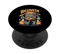 Halloween Monster Burger Walk With Candy Corn PopSockets Adhesive PopGrip