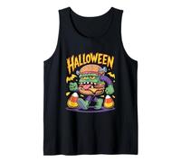 Halloween Monster Burger Walk with Candy Corn Tank Top