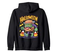 Halloween Monster Burger Walk With Candy Corn Zip Hoodie