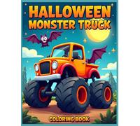 Halloween Monster Truck: Bat Flying Over a Monster Truck Coloring Pages for Stress Relief