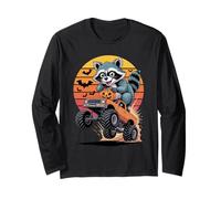 Halloween Monster Truck Raccoon Trash Panda Raccoons Long Sleeve T-Shirt
