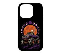 Halloween Monster Truck Skeleton Driver Full Moon Vintage Case for iPhone 14 Pro
