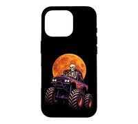 Halloween Monster Truck Skeleton Driver Full Moon Vintage Case for iPhone 16 Pro