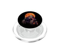 Halloween Monster Truck Skeleton Driver Full Moon Vintage PopSockets PopGrip for MagSafe