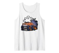 Halloween Monster Truck with Ghost and Pumpkin Tank Top