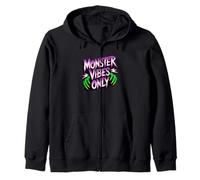 Halloween Monster Vibes Only Claws Design Zip Hoodie