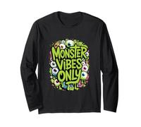 Halloween Monster Vibes Only Eyeballs Spooky Fun Long Sleeve T-Shirt