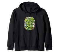 Halloween Monster Vibes Only Eyeballs Spooky Fun Zip Hoodie