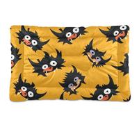 Halloween Monsters Dog Print Washable Dog Bed Mat Soft Comfortable Anti-Slip Bottom Cat Crate Mat for Large Jumbo Medium Small Dogs 24" x 18"